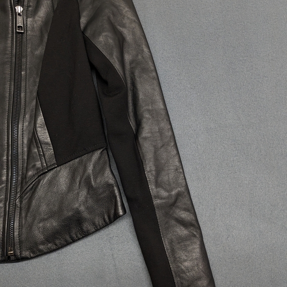 Vakko Black Women's Leather Jacket Size Medium - Picture 4 of 12